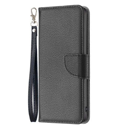Textured leather flip phone case, dark gray with magnetic clasp and side openings, wrist strap