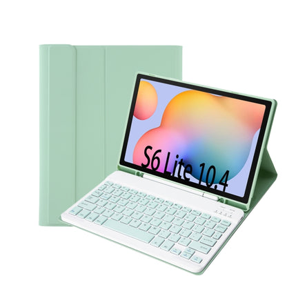 Light green folio tablet case with detachable Bluetooth keyboard and viewing stand for S6 Lite