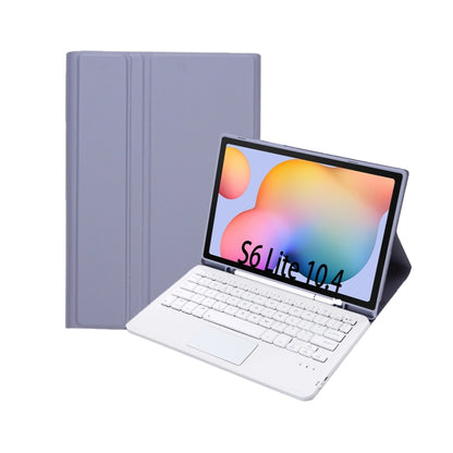 Purple Bluetooth keyboard folio case with touchpad and stand for Galaxy Tab S6 Lite