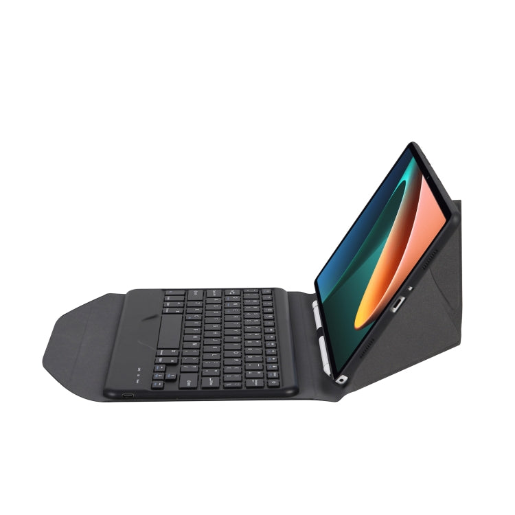 Black Bluetooth keyboard tablet case with hinge and exposed side ports