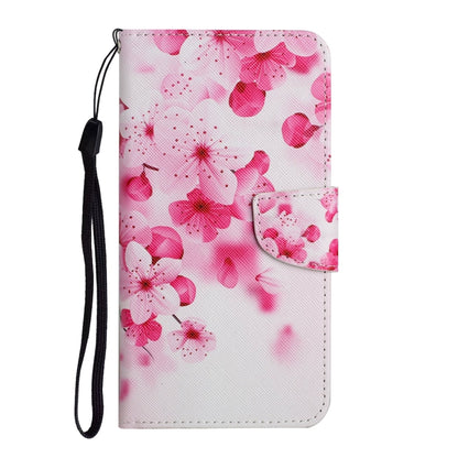 Pink floral flip phone case with wrist strap and side magnetic pocket