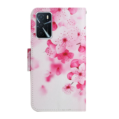 Pink cherry blossom flip leather phone case with camera cutout