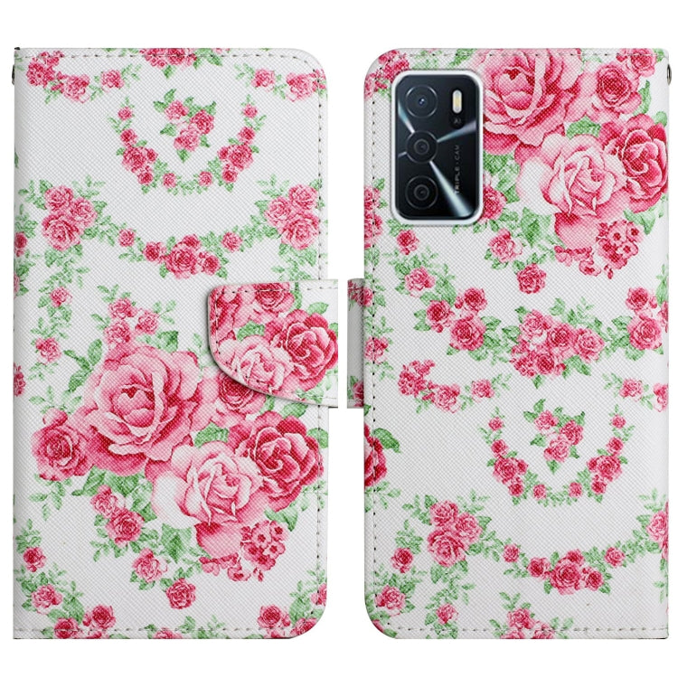 White and pink rose floral flip leather phone case with card holder