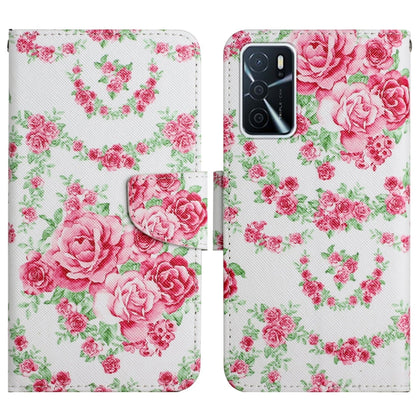 White and pink rose floral flip leather phone case with card holder