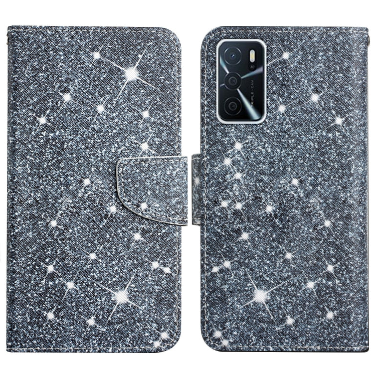 Painted pattern flip leather phone case with silver starry constellation pattern