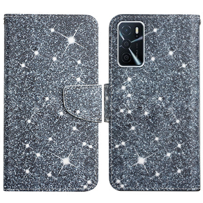 Painted pattern flip leather phone case with silver starry constellation pattern