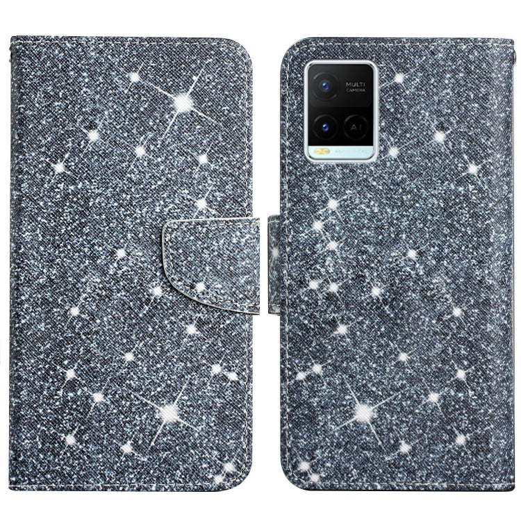 Flip leather phone case with speckled space star pattern, magnetic clasp