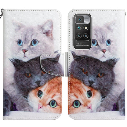 Flip leather phone case with white cat and orange/black cat graphic, snap closure.