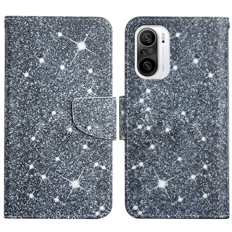 Painted pattern flip leather phone case with silver starry constellation print and magnetic flap