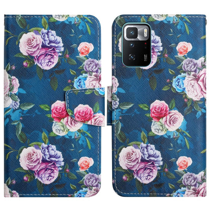 Flip phone case with navy blue background and colorful rose floral print
