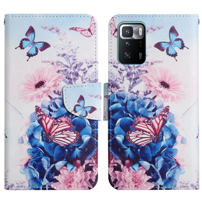 Flip phone case with butterflies and colorful floral bouquet print