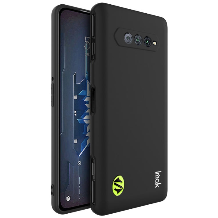 Black frosted TPU phone case, front and back view with camera cutouts