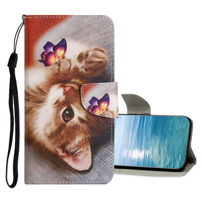 Orange lion portrait flip leather phone case with wrist strap and card slot