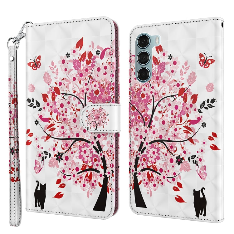 Flip phone case with wrist strap, red cherry blossom and cat silhouettes on white.