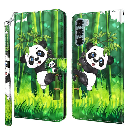 Flip phone case with wrist strap, green bamboo with panda and baby pandas.