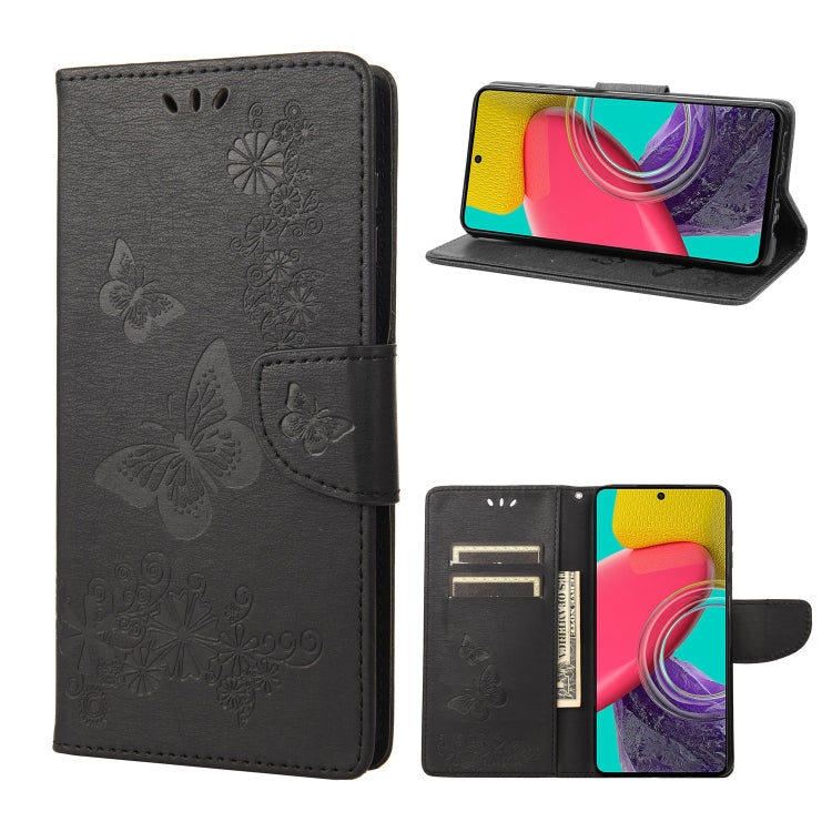 Butterfly embossed folio leather phone case with magnetic flap and kickstand