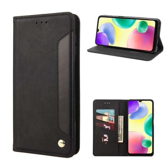 Black leather folio phone case with card slots, cutouts, and magnetic snap closure