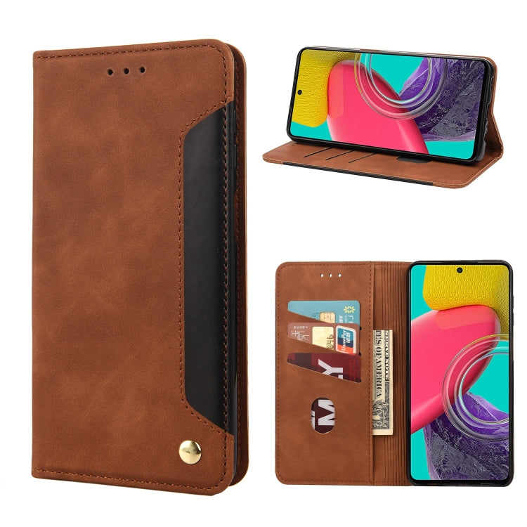 Brown leather folio phone case with flip cover, card slot, and kickstand