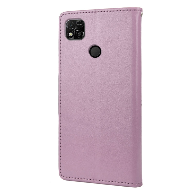 Light purple leather-style phone case with camera cutout and round fingerprint area