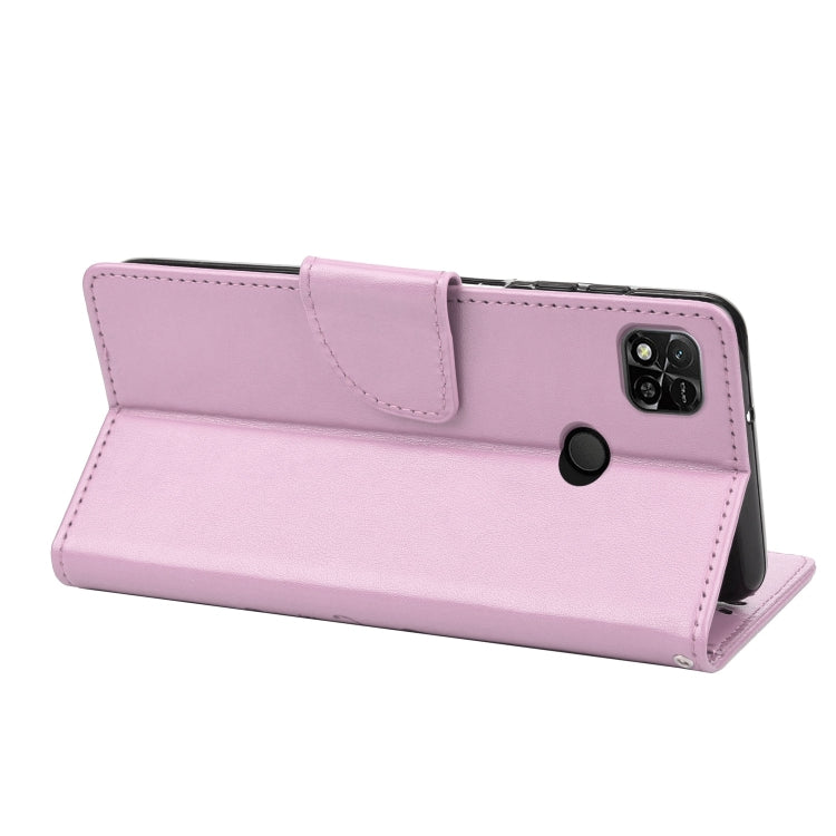 Light purple wallet-style flip phone case with front cover and camera cutout