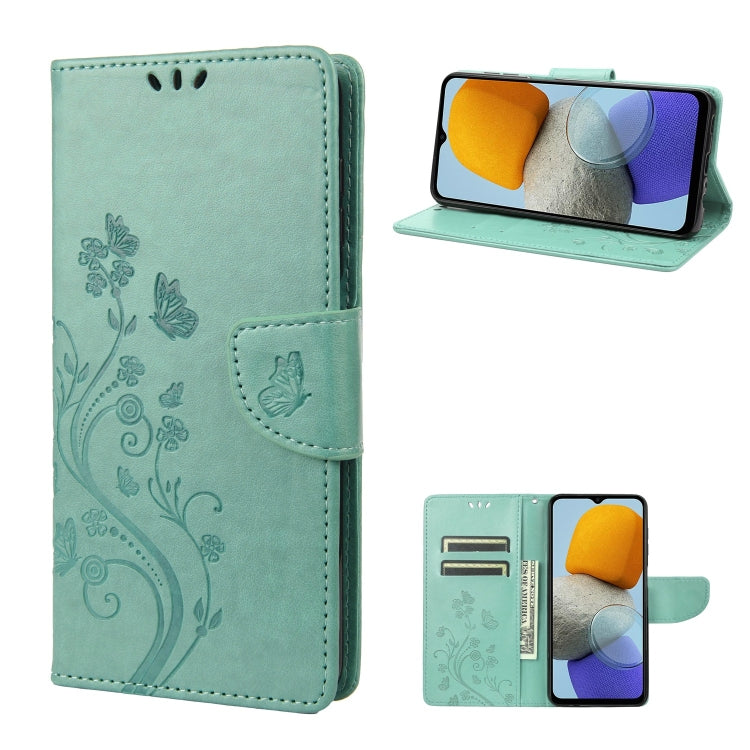Mint flip leather phone case with butterfly flower pattern and viewing stand