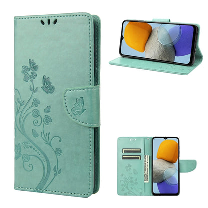 Mint flip leather phone case with butterfly flower pattern and viewing stand