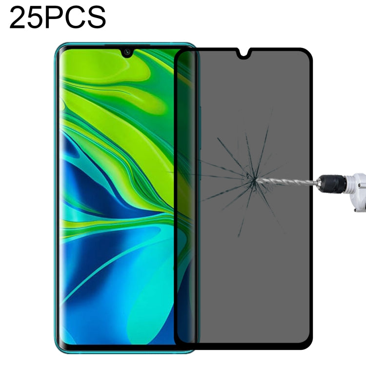 25-pack privacy tempered glass screen protectors for smartphone, dark gray panel