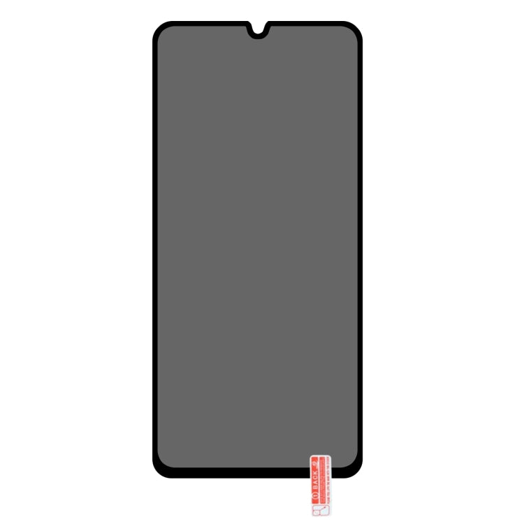 Privacy tempered glass screen protector sheet, dark gray with cutout notch