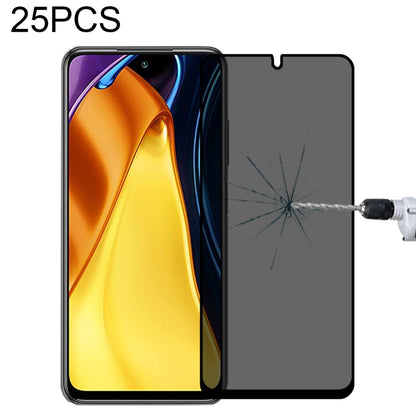 25-pack privacy tempered glass screen protector set with dark gray panel