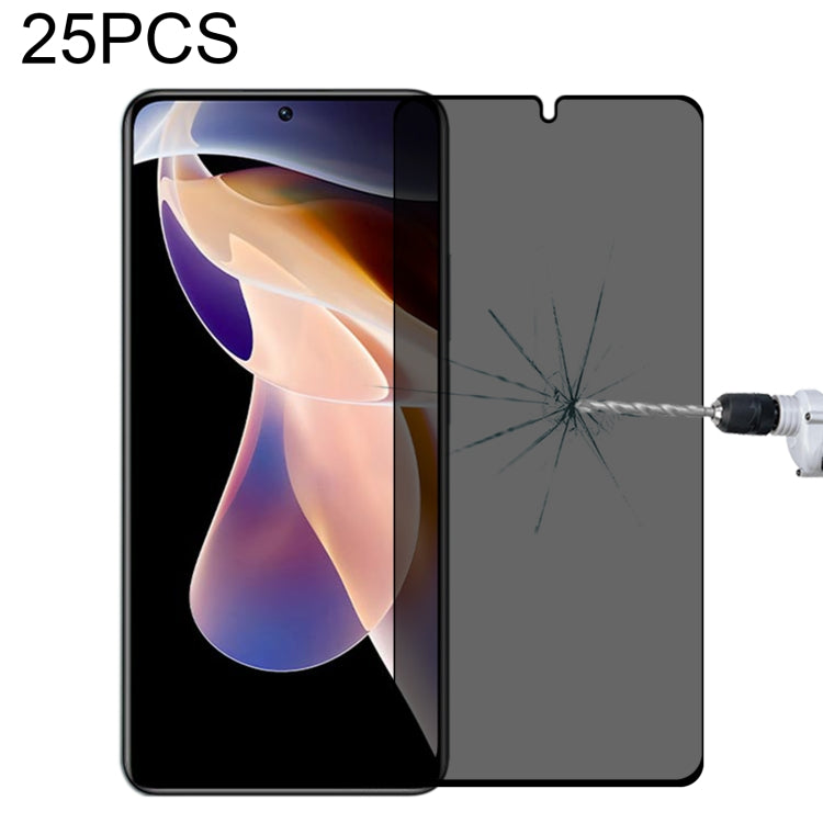 25-pack full-cover privacy tempered glass screen protectors, cutout-ready design