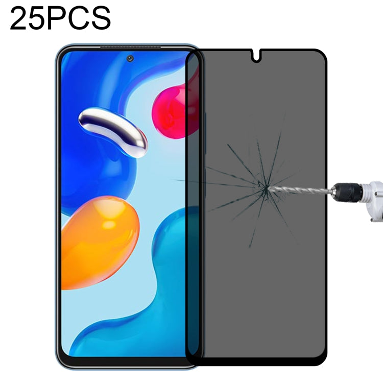 Phone privacy tempered glass screen protector set, 25 pcs, full-cover, applicator nozzle shown