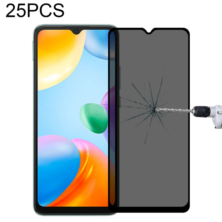Phone privacy tempered glass screen protector set, 25 pcs, full-cover, with applicator nozzle