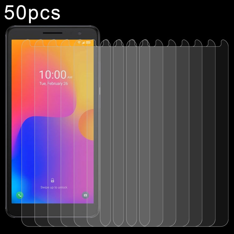 50-pack 2.5D tempered glass screen protectors, curved film set with phone overlay
