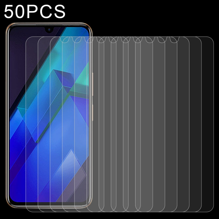 50-pack tempered glass screen protector set with curved fit overlay