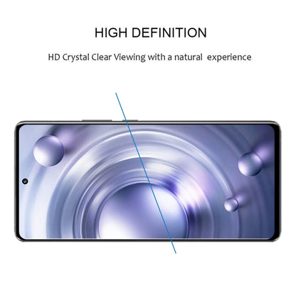 Tempered glass screen protector film with full front coverage and curved edges