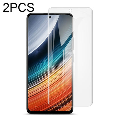 2-pack curved full-screen hydrogel screen protectors for a smartphone, clear film