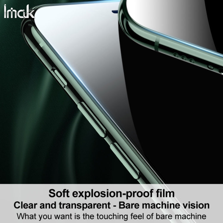 Side view of clear curved hydrogel screen protector covering a smartphone display