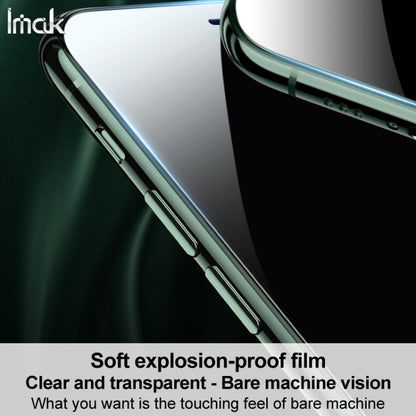 Side view of clear curved hydrogel screen protector covering a smartphone display