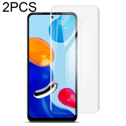 2-pack curved hydrogel screen protectors with transparent film over phone display