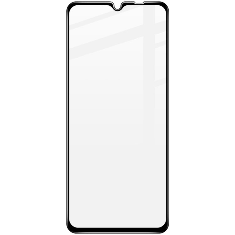 Tempered glass screen protector film for smartphone, front view with black border
