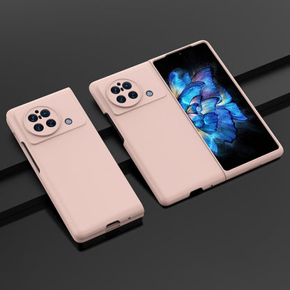 Pink PC phone case for vivo X Fold with camera cutouts and side button openings