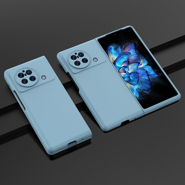 Light blue PC phone case for vivo X Fold with camera cutouts and side button openings