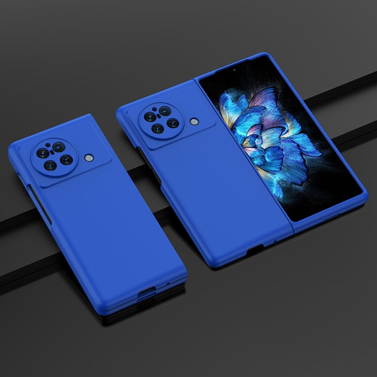 Blue PC phone case for vivo X Fold with camera cutouts and side button openings