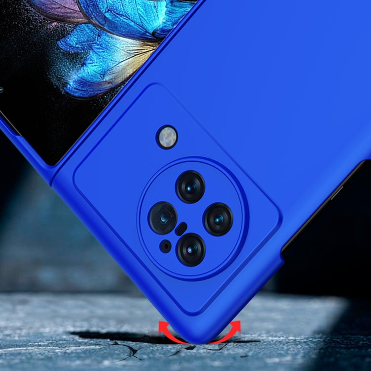 PC phone case for vivo X Fold, blue back close-up with camera cutouts