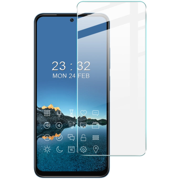 Tempered glass screen protector film applied on smartphone with front coverage