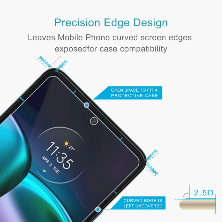 Tempered glass screen protector with 2.5D curved edge for case compatibility