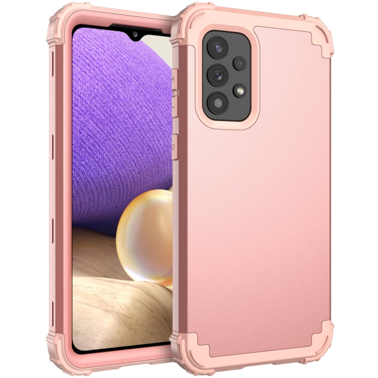 Rose gold silicone phone case with camera cutout and rugged bumper corners, front and back