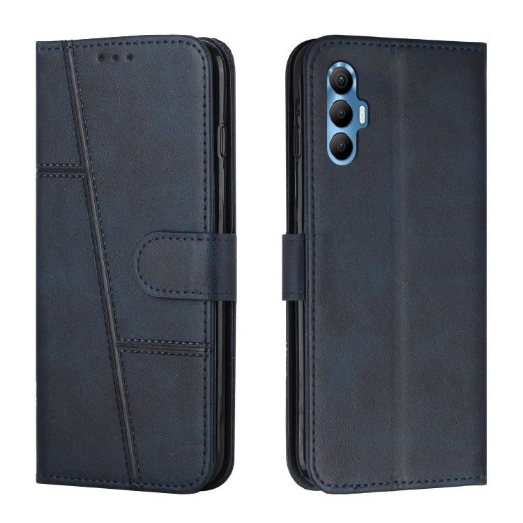 Black leather folio phone case with side buckle and stitched card-holder panel