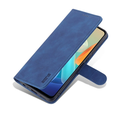 Blue leather folio phone case with horizontal flip stand