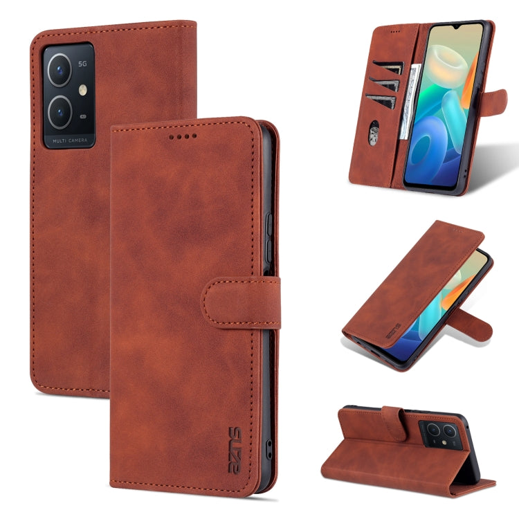 Brown leather flip phone case with stand and card slot